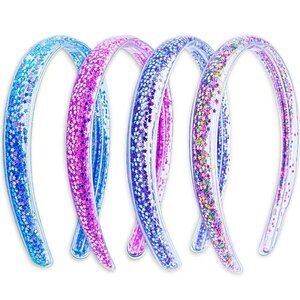 Kids Sequin Headbands 4-Pack Glitter Hair Accessories for Girls Toddler
